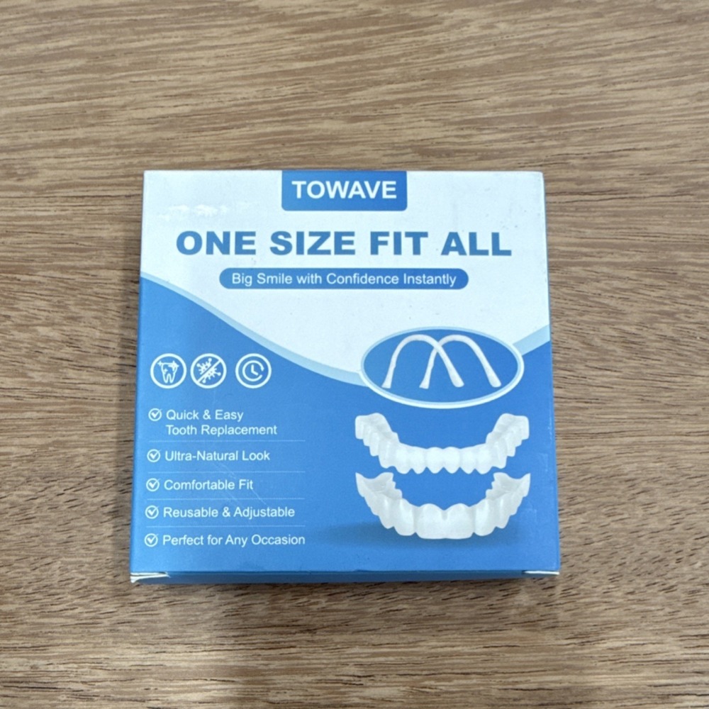 TOWAVE Temporary Teeth White Comfortable Fit Ultra-Natural Look Reusable